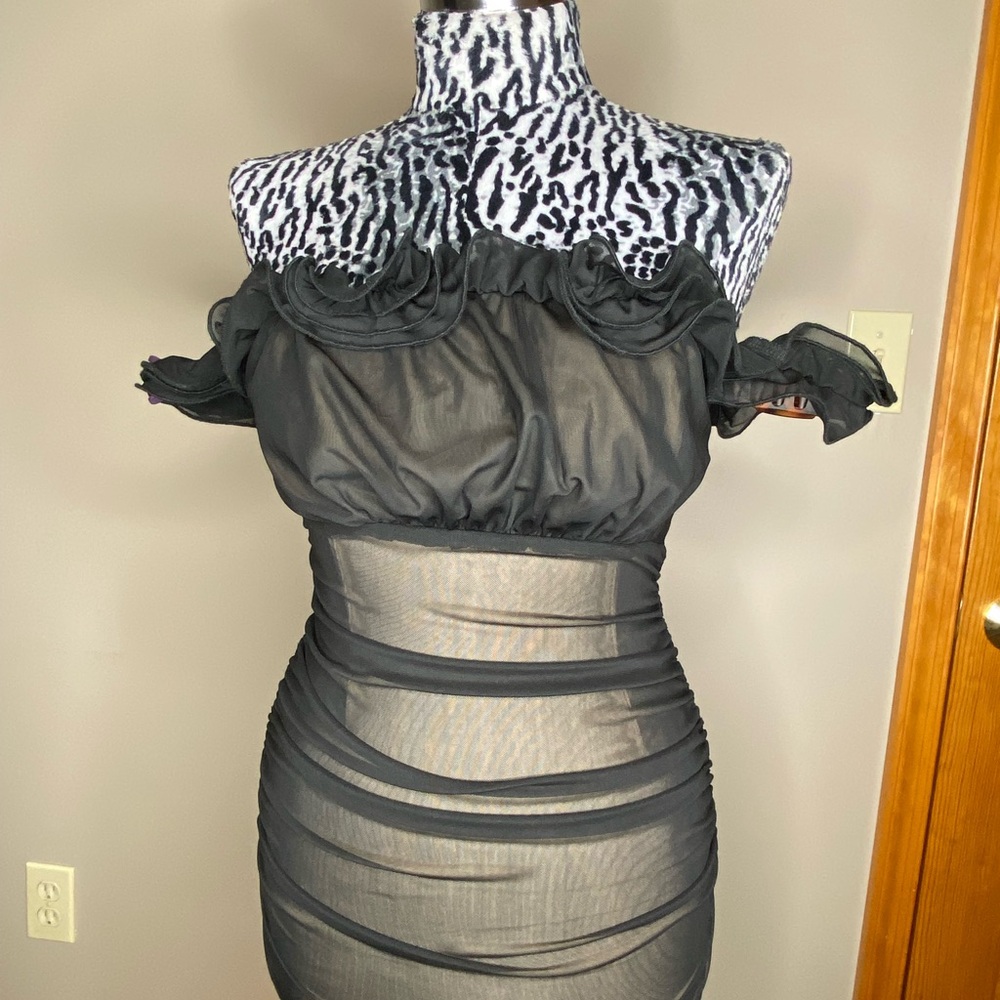 Forever 21 Black Sheer Mini Dress